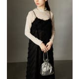 ブラック | フリンジフェザーキャミソールワンピース キャミワンピ | SETUP7【WOMEN】