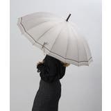 ベージュ | 【SETUP7】55cm 16本骨傘 2線ボーダー柄 17390 MYJ | SETUP7【WOMEN】