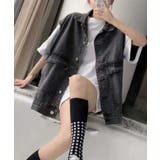 ブラック | 【SETUP7】ビッグシルエットデニムベストジャケット KNF012 | SETUP7【WOMEN】