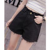ブラック | 【SETUP7】フリンジデニムショートパンツ KNF012 | SETUP7【WOMEN】