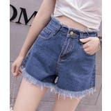 ネイビー | 【SETUP7】フリンジデニムショートパンツ KNF012 | SETUP7【WOMEN】