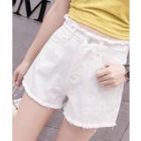 ホワイト | 【SETUP7】フリンジデニムショートパンツ KNF012 | SETUP7【WOMEN】