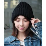 ブラック | 【SETUP7】ローゲージニット帽 ニットキャップ ニットワッチ | SETUP7【WOMEN】