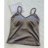 グレー | 【SETUP7】カップ付きバッククロスサテンライクキャミソール KNF049 | SETUP7【WOMEN】