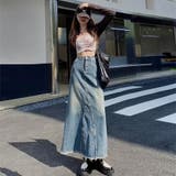 ブルー | 【SETUP7】デニムロングスカート SCCH483 | SETUP7【WOMEN】