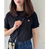 ブラック | 6051980 T C天竺フェルト刺繍Tシャツ | SETUP7【WOMEN】