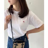 ホワイト | 6051980 T C天竺フェルト刺繍Tシャツ | SETUP7【WOMEN】