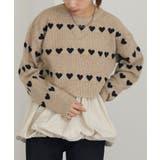 ベージュ | 【MAISON BREEZE】ハート型JQニット クロップドPO | SETUP7【WOMEN】