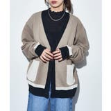 ベージュ | 【MAISON BREEZE reveur】配色Vネックカーディガン 春ニット | SETUP7【WOMEN】