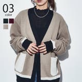 【MAISON BREEZE reveur】配色Vネックカーディガン 春ニット | SETUP7【WOMEN】 | 詳細画像1