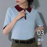 配色ハーフジップニットポロ サマーニット Vintage | SETUP7【WOMEN】 | 詳細画像1 