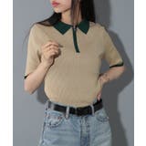 配色ハーフジップニットポロ サマーニット Vintage | SETUP7【WOMEN】 | 詳細画像14 