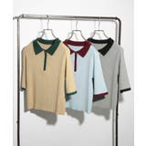 配色ハーフジップニットポロ サマーニット Vintage | SETUP7【WOMEN】 | 詳細画像18 