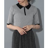 グレー | 配色ハーフジップニットポロ サマーニット Vintage | SETUP7【WOMEN】