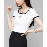 【SETUP7】刺繍リボンバイカラー 半袖Tシャツ SCCH595 | SETUP7【WOMEN】 | 詳細画像3 