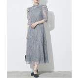 ライトブルー | 【metoi】カッティング風フリンジ刺繍ワンピースドレス | SETUP7【WOMEN】