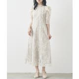 ベージュ | 【metoi】カッティング風フリンジ刺繍ワンピースドレス | SETUP7【WOMEN】