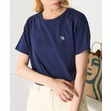 ネイビー | 8051573 天竺ワンポイントTシャツ | SETUP7【WOMEN】