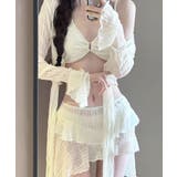 アイボリー | シアーカーディガン+ショートパンツ付き 4点セット 水着 | SETUP7【WOMEN】