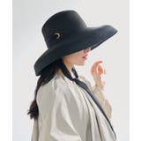 ブラック | 【MAISON BREEZE】リボン付きつば広麦わら帽子 KNF127 | SETUP7【WOMEN】
