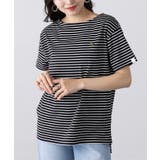 【ARNIE】9054543 先染ボーダーフェルト刺繍半袖Tシャツ | SETUP7【WOMEN】 | 詳細画像2