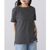 【ARNIE】9054543 先染ボーダーフェルト刺繍半袖Tシャツ | SETUP7【WOMEN】 | 詳細画像4
