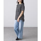 【ARNIE】9054543 先染ボーダーフェルト刺繍半袖Tシャツ | SETUP7【WOMEN】 | 詳細画像5