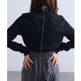 ブラック | 【SETUP7】テレコリブ配色ミシンスリットタートル長袖 GLR | SETUP7【WOMEN】