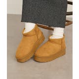 キャメル | 【SETUP7】厚底ショート丈ムートン風ブーツ GLR | SETUP7【WOMEN】