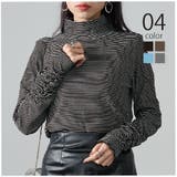 【SETUP7】ボーダー柄両面起毛スムースタートル長袖 GLR | SETUP7【WOMEN】 | 詳細画像1 