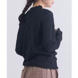 ブラック | 【SETUP7】ヘリンボーンJQD配色メロウハイネック長袖 GLR | SETUP7【WOMEN】