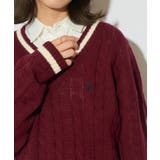 バーガンディー | 【U.S. POLO ASSN.】ロイヤルヤーンオーバーチルデンニットセーター | SETUP7【WOMEN】