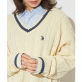アイボリー | 【U.S. POLO ASSN.】ロイヤルヤーンオーバーチルデンニットセーター | SETUP7【WOMEN】