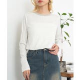 ベージュ | 【SETUP7】ボーダー ランダムテレコ袖ボタン長袖Tシャツ GLR | SETUP7【WOMEN】