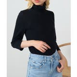 ブラック | 【SETUP7】UVカットボトルネック7分袖 Tシャツ GLR | SETUP7【WOMEN】