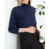 ネイビー | 【SETUP7】UVカットボトルネック7分袖 Tシャツ GLR | SETUP7【WOMEN】