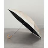 ベージュ | 50cm パステルボーダー バンブーハンドル折りたたみ傘 | SETUP7【WOMEN】