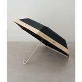 ブラック | 55cm パステルボーダー バイカラー晴雨兼用折りたたみ傘 | SETUP7【WOMEN】