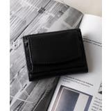 ブラック | 【SETUP7】リアルレザー三つ折り財布 KNF128 | SETUP7【WOMEN】