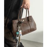 ブラウン | PUレザーショルダーバッグ チャーム キーホルダー付き | SETUP7【WOMEN】