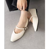 アイボリー | 【SETUP7】メタルパーツストラップ Vカットフラットシューズ KNF-TP | SETUP7【WOMEN】