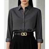 ブラック | 【SETUP7】ゴールドバックルレザーベルト KNF | SETUP7【WOMEN】