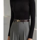 ダークブラウン | 【SETUP7】ウエストチェーン ナローベルト KNF146 | SETUP7【WOMEN】