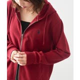 バーガンディー | 【U.S. POLO ASSN.】ワンポイントロゴ ダブルジップパーカー | SETUP7【WOMEN】