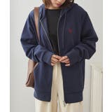 ネイビー | 【U.S. POLO ASSN.】ワンポイントロゴ ダブルジップパーカー | SETUP7【WOMEN】