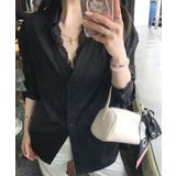 ブラック | 【SETUP7】ルーズデザイン レースシャツ KNF | SETUP7【WOMEN】