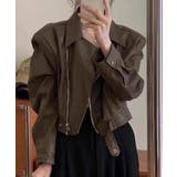 ブラウン | 【SETUP7】クロップドバイカージャケット KNF | SETUP7【WOMEN】