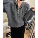 【SETUP7】フード付きリラックスニットジップアップパーカー KNF151 | SETUP7【WOMEN】 | 詳細画像2 