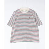 アイボリー | 【FRUIT OF THE LOOM】ピーチ起毛ボーダーTシャツ 袖ワッペン | SETUP7【WOMEN】