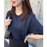 ネイビー | ベーシッククルーネック半袖Tシャツ CORE FLAG | SETUP7【WOMEN】